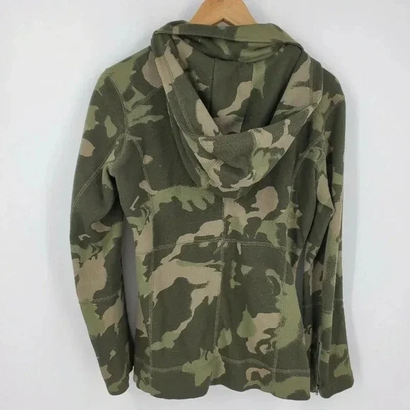 Hurley Women's Winchester Camo Double Breasted Jersey Hooded Jacket Size S‎ - Picture 2 of 9
